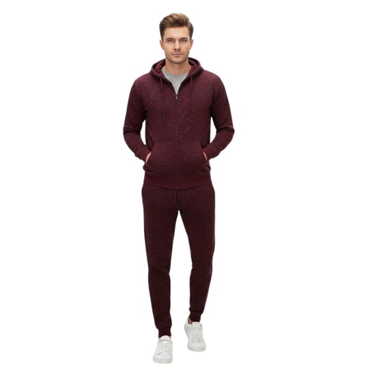 Mens Fleece Tracksuit Set Full Zip Hoodie Top Winter Joggers Gym Jogging Bottoms - Image 1