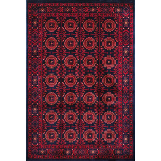 Muratap Keshan oosters vloerkleed laagpolig klassiek vintage tapijt / navy- 80x400 cm - Image 5