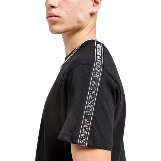McKenzie Mens T Shirts Logo Tape Crew Neck Short Sleeve Summer Cotton T-Shirt - Image 2