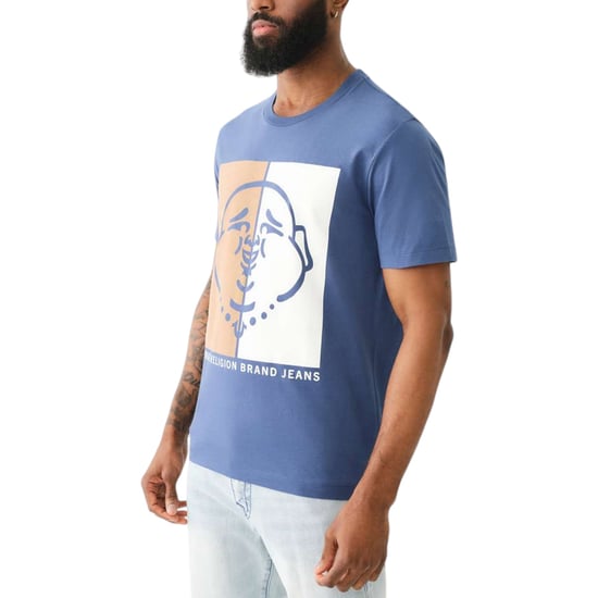True Religion 108323 Mens Graphic T Shirts Logo Crew Neck Half Sleeve Cotton Tee - Image 3