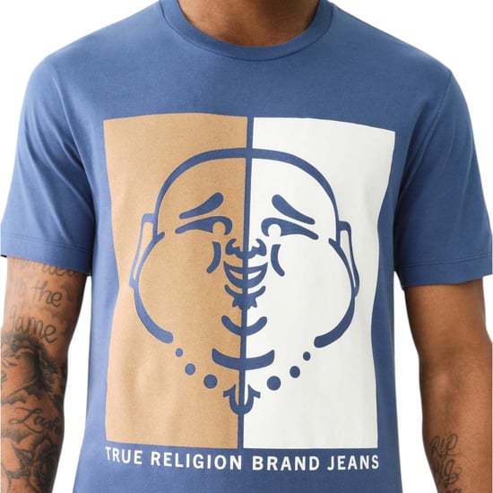 True Religion 108323 Mens Graphic T Shirts Logo Crew Neck Half Sleeve Cotton Tee - Image 5