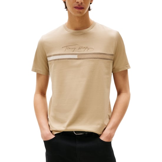 Tommy Hilfiger Mens T Shirts Signature Tonal Flag Logo Summer Cotton Tino Tee - Image 1
