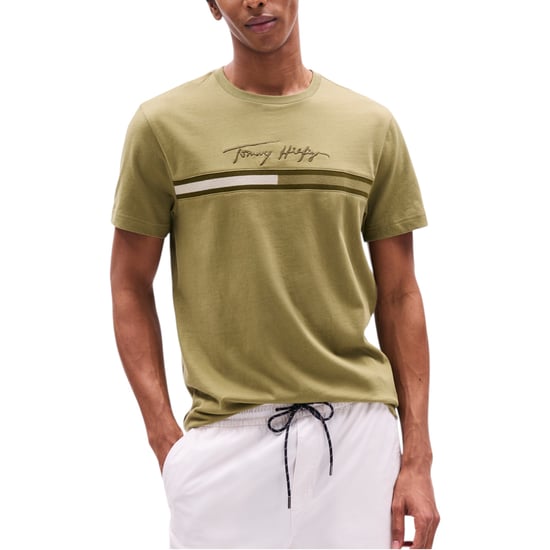 Tommy Hilfiger Mens T Shirts Signature Tonal Flag Logo Summer Cotton Tino Tee - Image 1