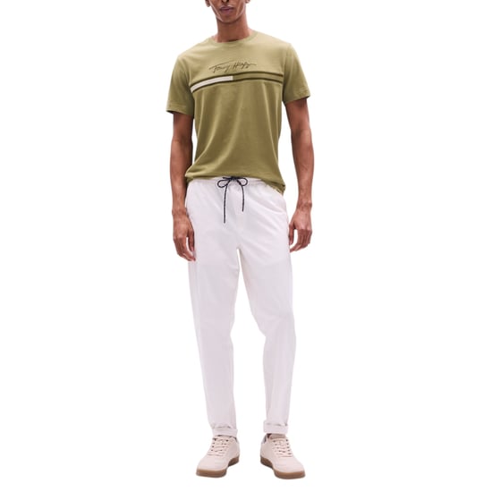 Tommy Hilfiger Mens T Shirts Signature Tonal Flag Logo Summer Cotton Tino Tee - Image 2