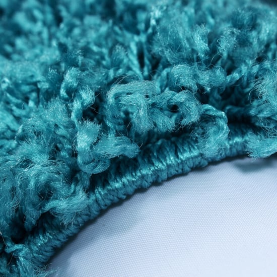 Muratap Basic rond shaggy vloerkleed turquoise hoogpolig- 80 cm rond - Image 3