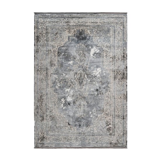Muratap Luxury picasso elysee vloerkleed laagpolig luxe tapijt soft fluweel zilver- 120x170 cm - Image 1