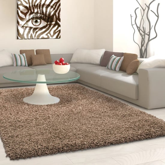 Muratap Basic shaggy vloerkleed caramel hoogpolig- 160x230 cm - Image 1
