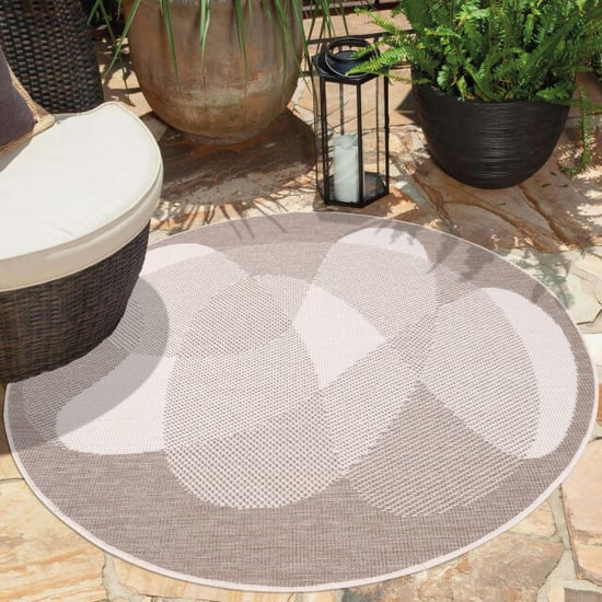 Muratap Duo binnen en buiten vloerkleed dubbelzijdig outdoor laagpolig tapijt 120 cm rond - Image 3
