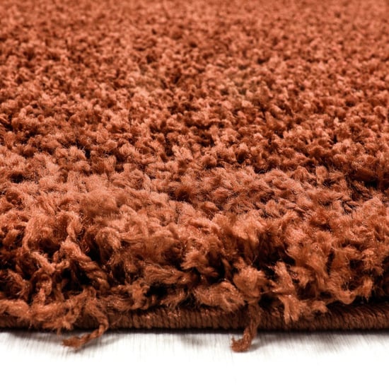 Muratap Basic shaggy vloerkleed terra / oranje hoogpolig- 80x150 cm - Image 2