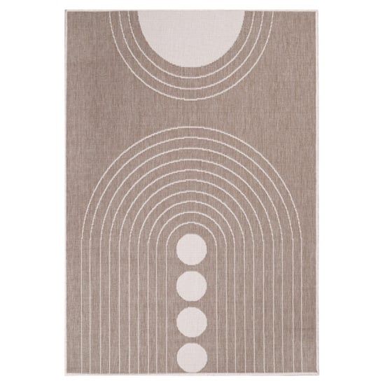 Muratap Duo binnen en buiten vloerkleed dubbelzijdig outdoor laagpolig tapijt creme 120x170 cm - Image 3