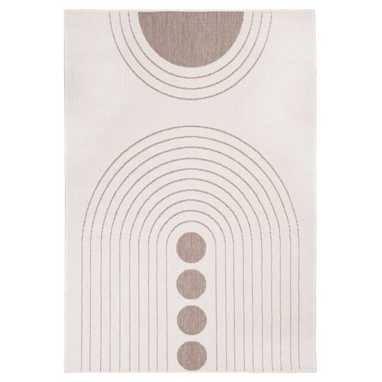 Muratap Duo binnen en buiten vloerkleed dubbelzijdig outdoor laagpolig tapijt creme 120x170 cm - Image 4