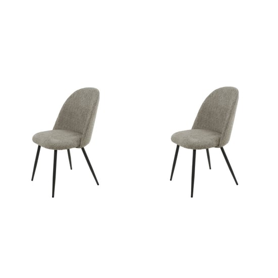 Hoyz stoel boucle ronde rug. 2 stuks boucle zandkleur - Image 2