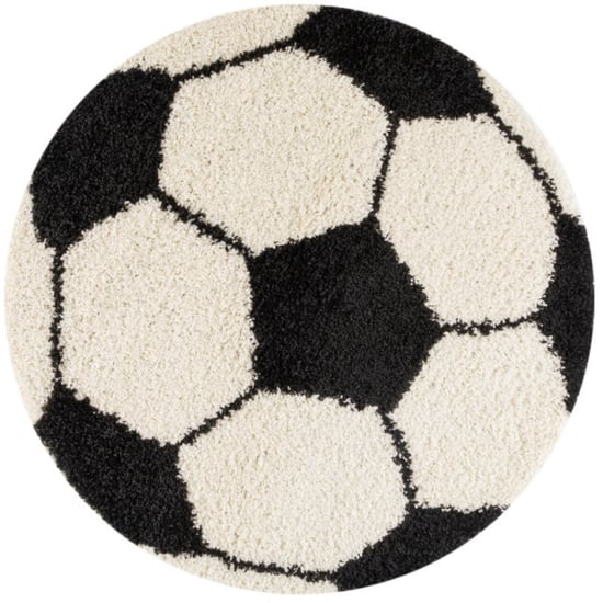 Muratap Fun voetbal kinderkamer rond vloerkleed hoogpolig wit- 120 cm rond - Image 1