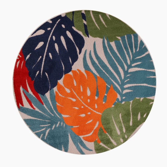 Muratap Binnen en buiten rond vloerkleed floral outdoor laagpolig tapijt 150 cm rond - Image 2