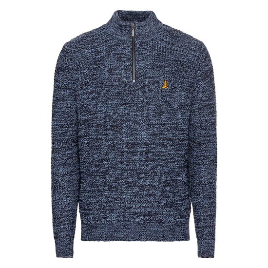 BRAVE SOUL Mens Cable Knitted Jumper Funnel Neck Warm Pullover Half Zip Sweater - Image 1