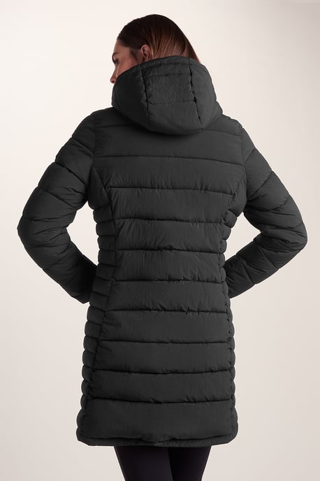 Kirkham Womens Padded Long Jacket - Black - Image 2