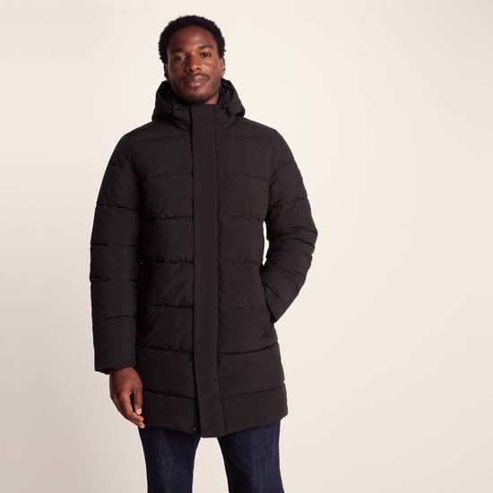 Preece Mens Padded Long Jacket - Black - Image 1