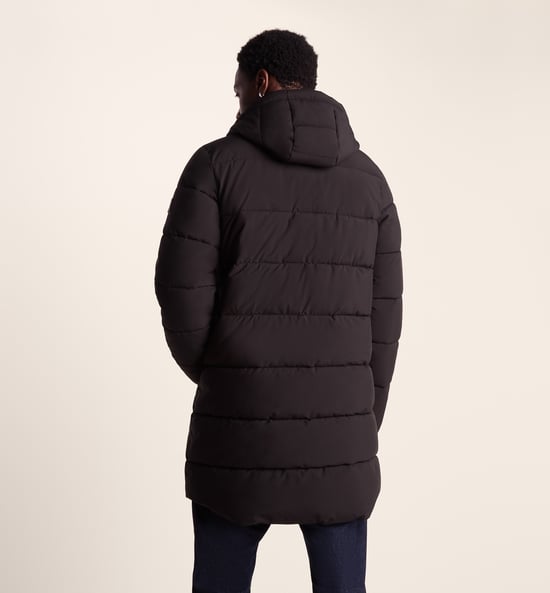 Preece Mens Padded Long Jacket - Black - Image 2
