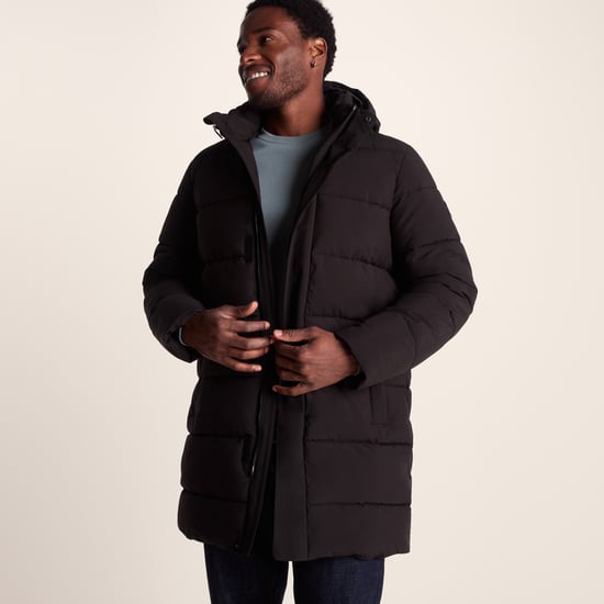 Preece Mens Padded Long Jacket - Black - Image 6
