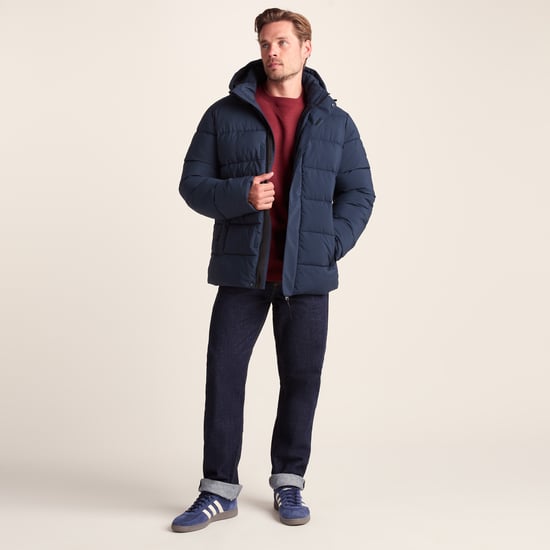 Tunnard Mens Padded Short Jacket - Dark Indigo - Image 3