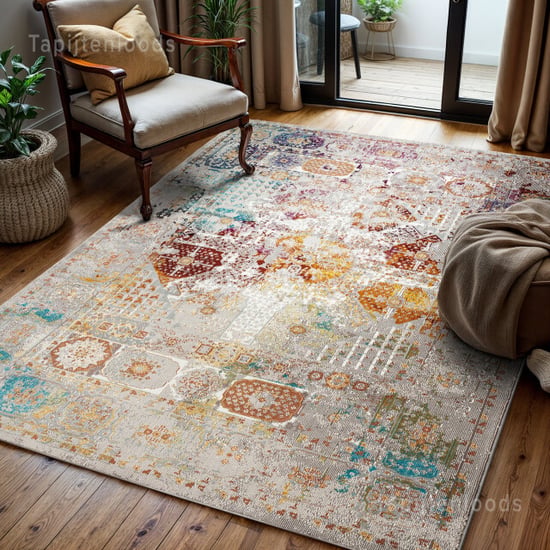 Muratap Picasso feraghan vintage vloerkleed multi / beige laagpolig- - Image 1