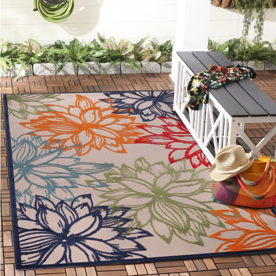 Muratap Binnen en buiten vloerkleed floral outdoor laagpolig tapijt 60x110 cm - Image 2