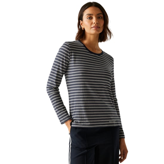 Regatta Långärmad t-shirt - damer/kvinnor Federica (Marinblått/ljus vanilj) - Image 5