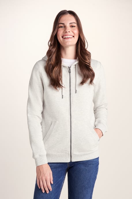 Mia Womens Zip Hoody - Oatmeal Marl - Image 1