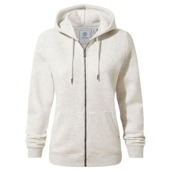 Mia Womens Zip Hoody - Oatmeal Marl - Image 5
