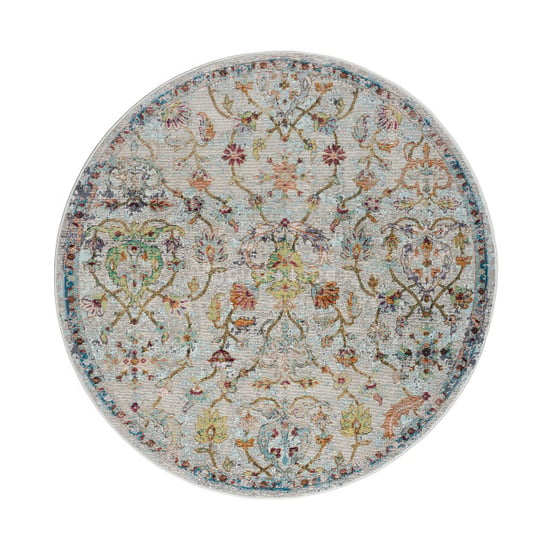 Muratap Picasso sarough vintage rond vloerkleed creme / beige laagpolig- - Image 2