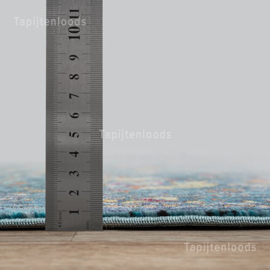 Muratap Picasso sarough vintage rond vloerkleed blauw laagpolig- 200 cm - Image 3