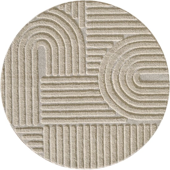 Muratap Japandi art rond vloerkleed boho scandinavisch laagpolig effen - 80 cm rond - Image 1