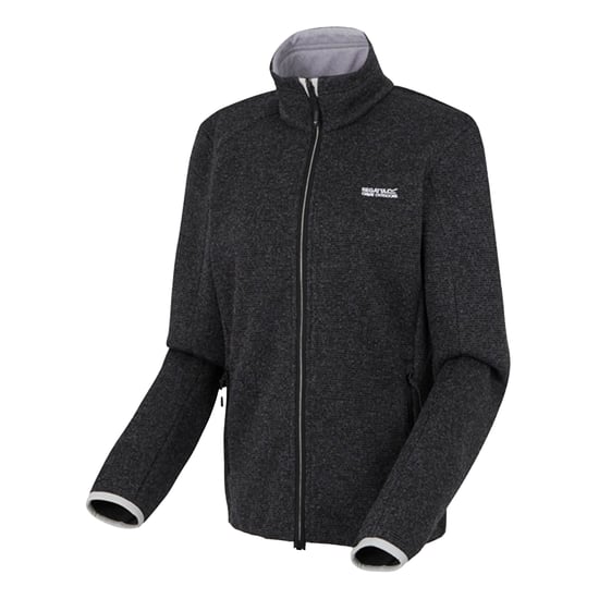 Regatta Dames Newhill Volledige Rits Fleece Jacket (Zwart/Oester Champignon) - Image 3