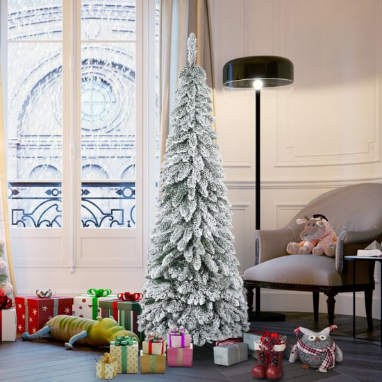 Homcom Kunstkerstboom smal met sneeuw 180 cm Ø74 cm - Image 3
