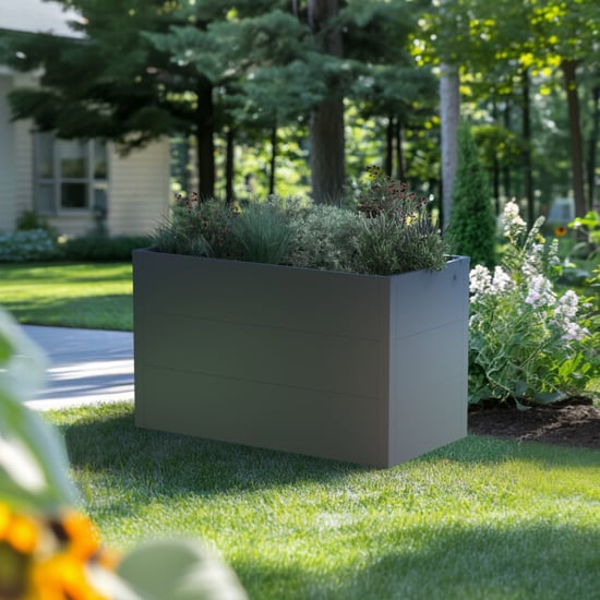 4gardenz ® plantenbak verhoogde bodem bloembak 100x50x60 cm antraciet - Image 2