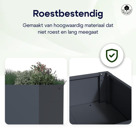 4gardenz ® plantenbak verhoogde bodem bloembak 100x50x60 cm antraciet - Image 3