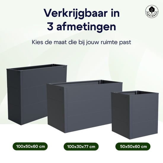 4gardenz ® plantenbak verhoogde bodem bloembak 50x50x60 cm antraciet - Image 4