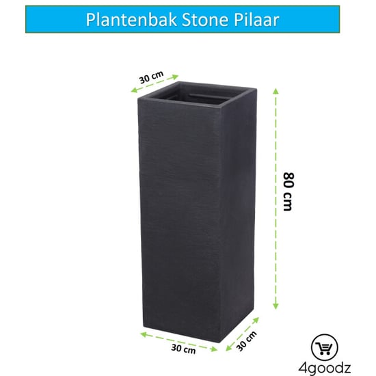 4gardenz ® stone pilaar plantenbak bloempot 30x30x80 cm steen - Image 5