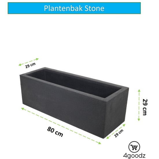 4gardenz ® stone rechthoekige plantenbak 29x80x29 cm steen - Image 5