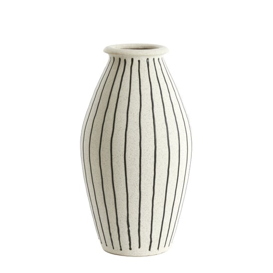 Light & Living vaas deco Ø23,5x43 cm diphu keramiek crème-zwart - Image 1