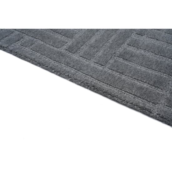 Velaar Atmore japandi geweven wollen vloerkleed laagpolig donkerrijs- 195x300 cm - Image 3