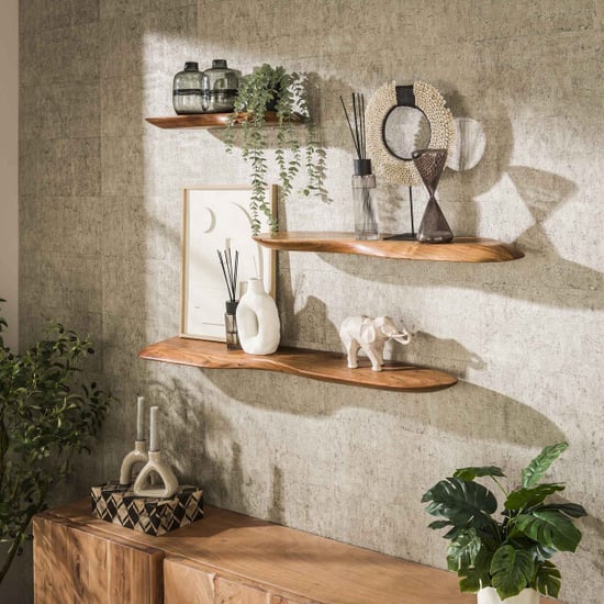 Hoyz wandplank 60cm organic massief acacia naturel - Image 4