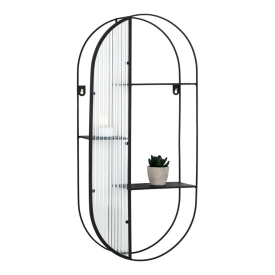QUVIO Wandrek mila 3 planken staal glas - - Image 1