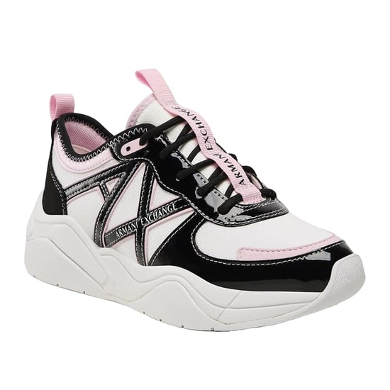 Armani Exchange Träningsskor för kvinnor/damer (Vit/svart/rosa) - Image 3