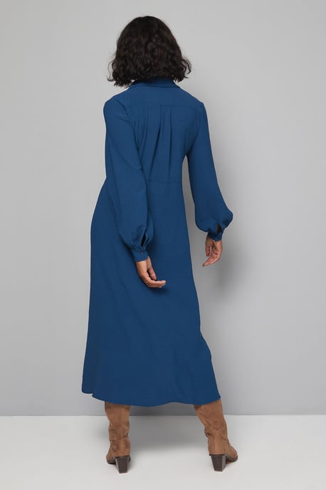 Woven Pintuck Detail Trapeze Shirt Dress - Image 3