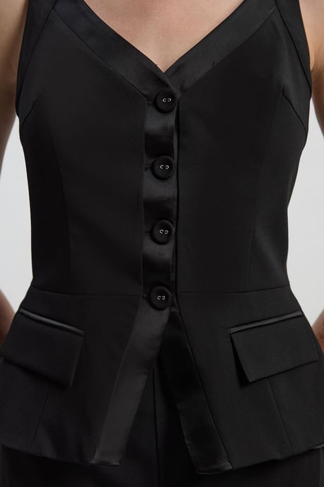 Tailored Tux Wide Leg Jumpsuit - Image 3