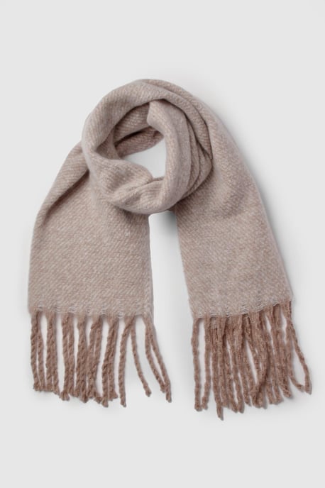 Two Tone Chunky Knitted Scarf - Image 2