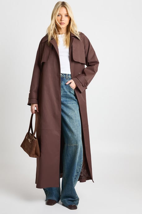 Maxi Belted Trench Coat - Image 1