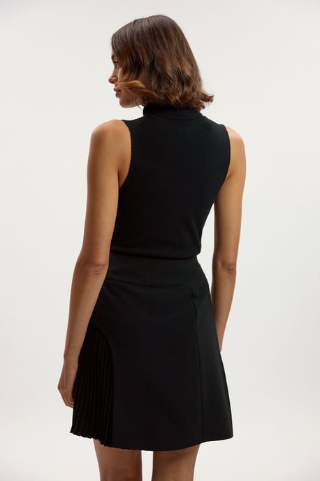 Tailored Buckle Detail Pleated Mini Skirt - Image 3