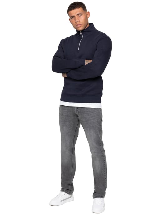 Enzo Milano | Heren Half Zip Sweatshirt - Image 4